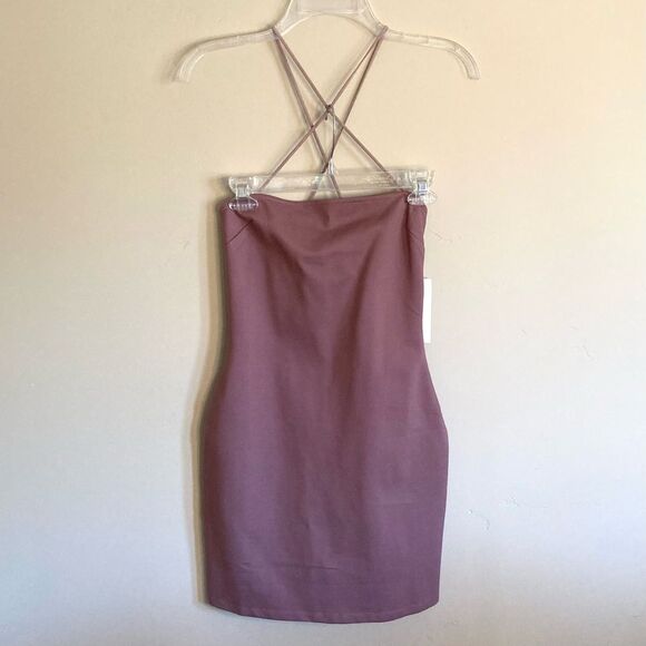 NEW Tobi Crisscross Front Strap Bodycon Mini Dress Dusty Rose Size S - Picture 5 of 11